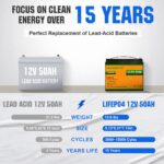 ECO-WORTHY 12V 50Ah Lithium Iron Phosphate Battery - 图片 4