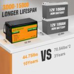 ECO-WORTHY 24V 100Ah Lithium Iron Phosphate Battery - 图片 3
