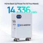 ECO-WORTHY 51.2V 280Ah LiFePO4 Floor Standing Battery with 4 Footmaster Nylon Wheels for Off-grid Home Energy Storage - 图片 2
