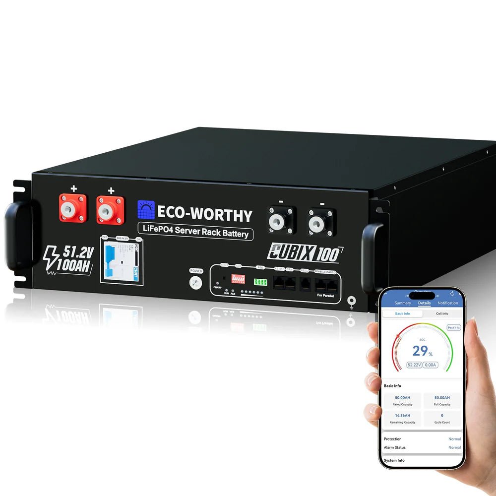 eco-worthy-cubix-100-48v-100ah-server-rack-batterybatteriesgw-l12l100acub100-1-3646767.jpg ECO-WORTHY Cubix 100 48V 100Ah Server Rack Battery - 图片 1