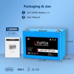 SunGoldPower 12V 100Ah LiFePo4 Deep Cycle Lithium Battery / Bluetooth / Self-Heating / IP65 - 图片 6