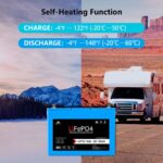 SunGoldPower 12V 100Ah LiFePo4 Deep Cycle Lithium Battery / Bluetooth / Self-Heating / IP65 - 图片 5