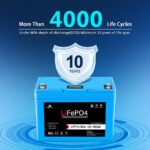 SunGoldPower 12V 100Ah LiFePo4 Deep Cycle Lithium Battery / Bluetooth / Self-Heating / IP65 - 图片 4