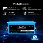SunGoldPower 12V 200AH LIFEPO4 Deep Cycle Lithium Battery Bluetooth / Self-Heating / IP65 - 图片 2